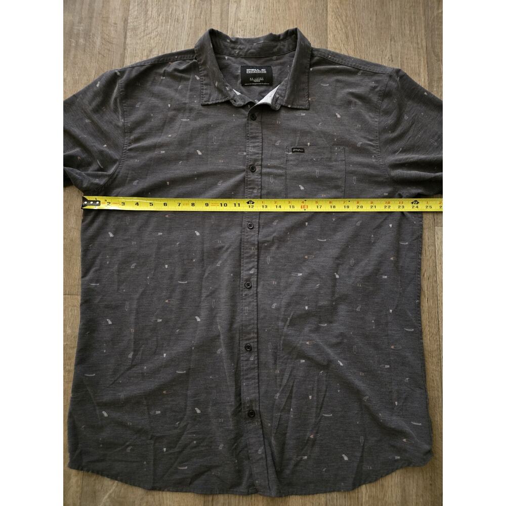 O'NEILL TRVLR Series Size XXL Gray Surfboard Print Short Sleeve Button-Up Shirt - Picture 6 of 7